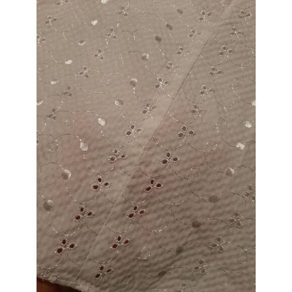 Size 8 Bonnie Jean White Eyelet and Pink Rosettes At Waist Tulle Trim Dress - Picture 7 of 8